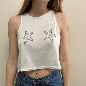 Super fun mermaid vibes crop top!